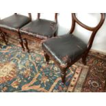 Set of four Victorian mahogany balloon back chairs