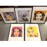 Set of four Pop Art prints, Banksy print and a signed limited print of New York