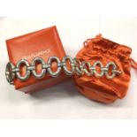 Contemporary heavy silver oval link bracelet