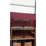 Pair of Regency chairs and set of four Charles II revival chairs