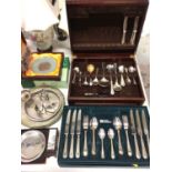 Canteen of plated cutlery, other plated ware and sundries