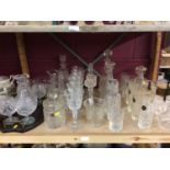 Lawiercie cut glass, decanters, euuer jug, sweet jar, Royal Brierley decanter tankered and Stuart cu