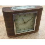 Unusual 1930's Art Deco Desk clock with applied plaque to top 'Ivy from the Club, Monte Carlo,