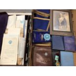 Group of Masonic regalia including one medal, paperwork, old photograph etc