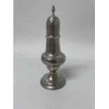 George III silver baluster sugar castor, on circular base, marks rubbed, 15.5cm high, 2.3ozs