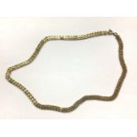 9ct gold double link chain necklace, 40.5cm long
