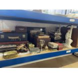 Group of miscellaneous items to include luggage, silver plate etc