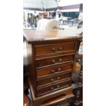 Pair of Spanish walnut five drawer bedside cabinets