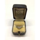 18ct gold diamond set wishbone ring, size K½