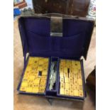 Leather cased mahjong set