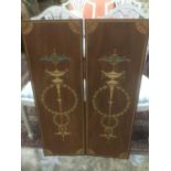 Pair of Georgian revival marquetry panels, 97 x 32cm