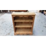 Pine open bookcase with adjustable shelves, 80cm wide, 30cm deep, 92cm high