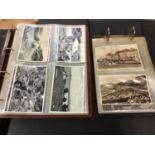 Two albums of postcards, all GB topographical and comic, approximately 110