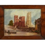 English School, 19th century, oil on canvas - Lambeth Palace from the Thames, 44cm x 60cm, in 19th c