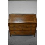 18th century North Italian walnut crossbanded bureau