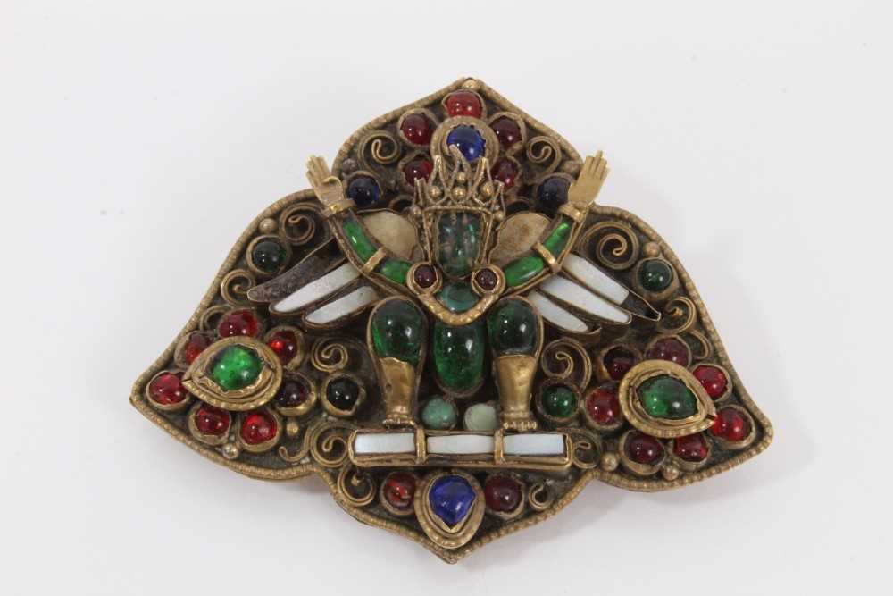 Antique Indian brooch, believed to represent Garuda, probably Newar People, Kathmandu Valley, Nepal.