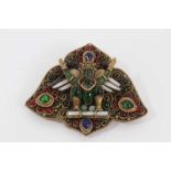Antique Indian brooch, believed to represent Garuda, probably Newar People, Kathmandu Valley, Nepal.