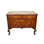 Early 18th century and later walnut low chest