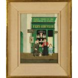 Fernand Boilauges (1891-1991), oil on board - Fery Coiffeur, signed, 34m x 26cm, framed