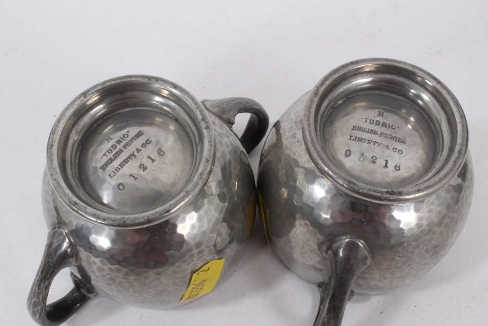 Tudric pewter teapot and ensuite cream jug, by Archibald Knox, other pewter - Image 6 of 8