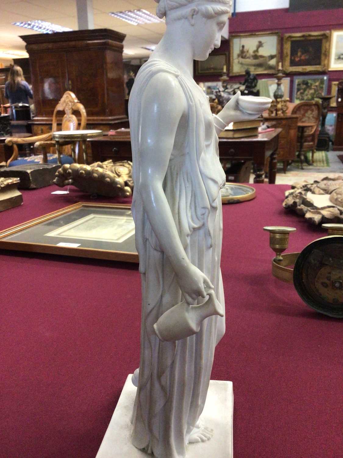 19th century Royal Copenhagen Eneret bisque porcelain figure of a Classical muse, stamped 'Eneret VP - Image 4 of 4