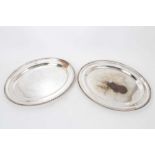 Two silver plated oval trays