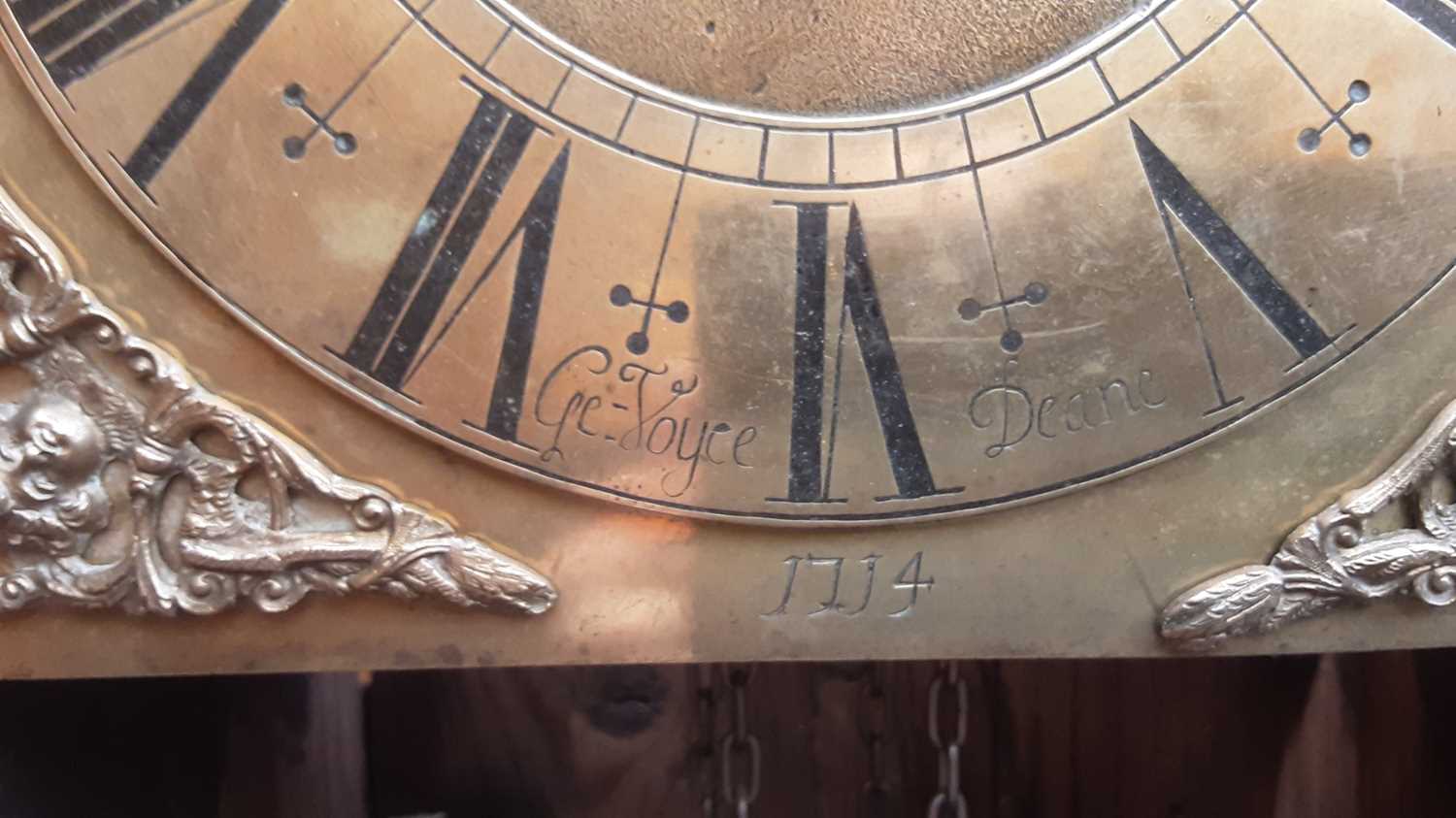 Early 18th century and later 30-hour longcase clock with square brass dial signed Ge- Voyce Deane an - Image 6 of 9