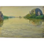 *Gerald Spencer Pryse (1882-1956) watercolour - the Juju Rock at Jebba, 38.5cm x 54cm, titled verso,