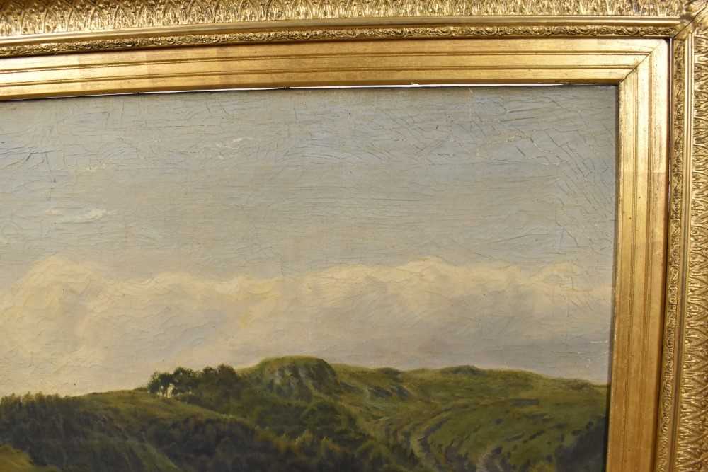 E. Stanley, 19th century, oil on canvas - Highland Landscape, signed, 76cm x 127cm, in gilt frame - Image 5 of 11