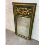 Classical revival green and gilt painted pier mirror
