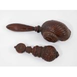 Two 19th century carved treen nutcrackers
