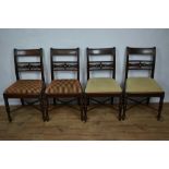 Set of four Regency mahogany bar back dining chairs