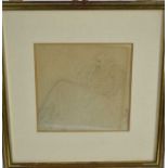 Thomas Rowlandson (1756-1827), pencil sketch of a seated nobleman, 17.5cm x 18cm, in glazed gilt fra