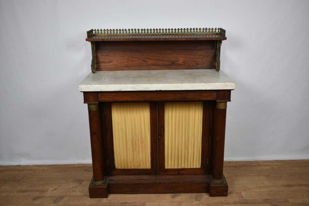 Regency rosewood chiffonier with marble top - Image 3 of 13
