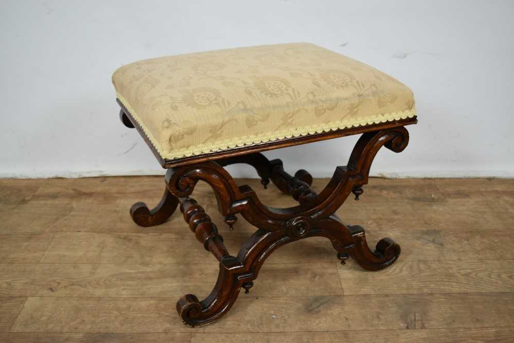 Victorian X-frame stool - Image 2 of 4