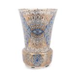 Good quality enamelled glass vase