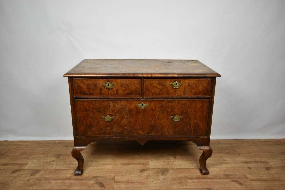 Early 18th century and later walnut low chest - Image 2 of 7