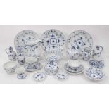 Extensive collection of Copenhagen blue fluted tablewares