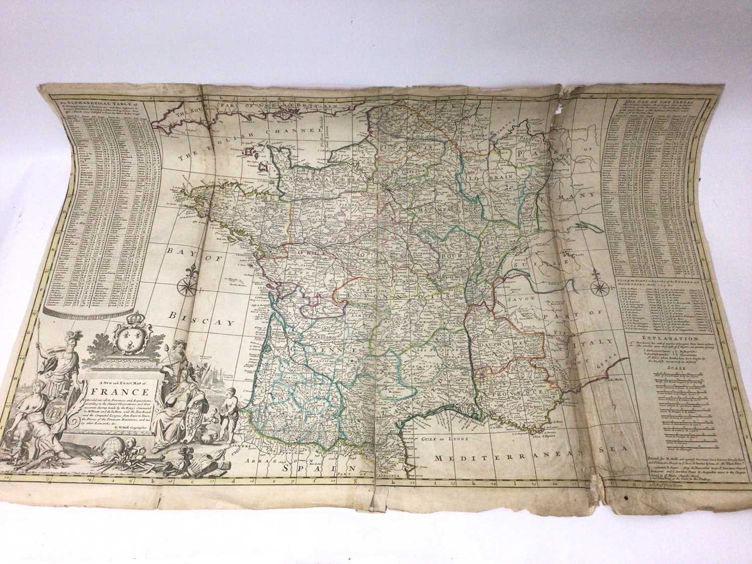 Herman Moll, 18th century map of France and other maps