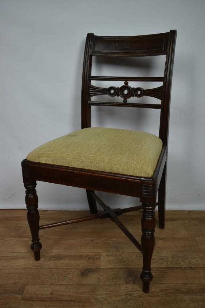 Set of four Regency mahogany bar back dining chairs - Image 2 of 5