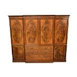 Good 19th century mahogany and inlaid compactum wardrobe