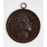 19th century bronzed medallion depicting George IV