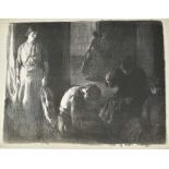 *Gerald Spencer Pryse (1882-1956) black and white lithograph - the seamstresses, signed in pencil be