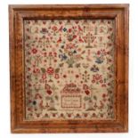 Victorian needlework sampler and another