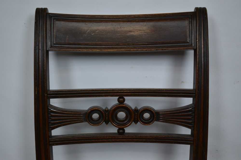 Set of four Regency mahogany bar back dining chairs - Image 3 of 5