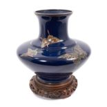 Good quality Japanese cloisonné vase, with butterfly ornament