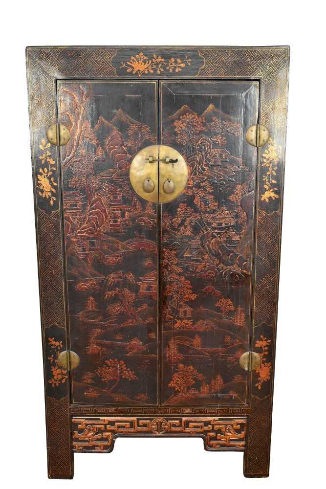 Antique Chinese lacquered cabinet