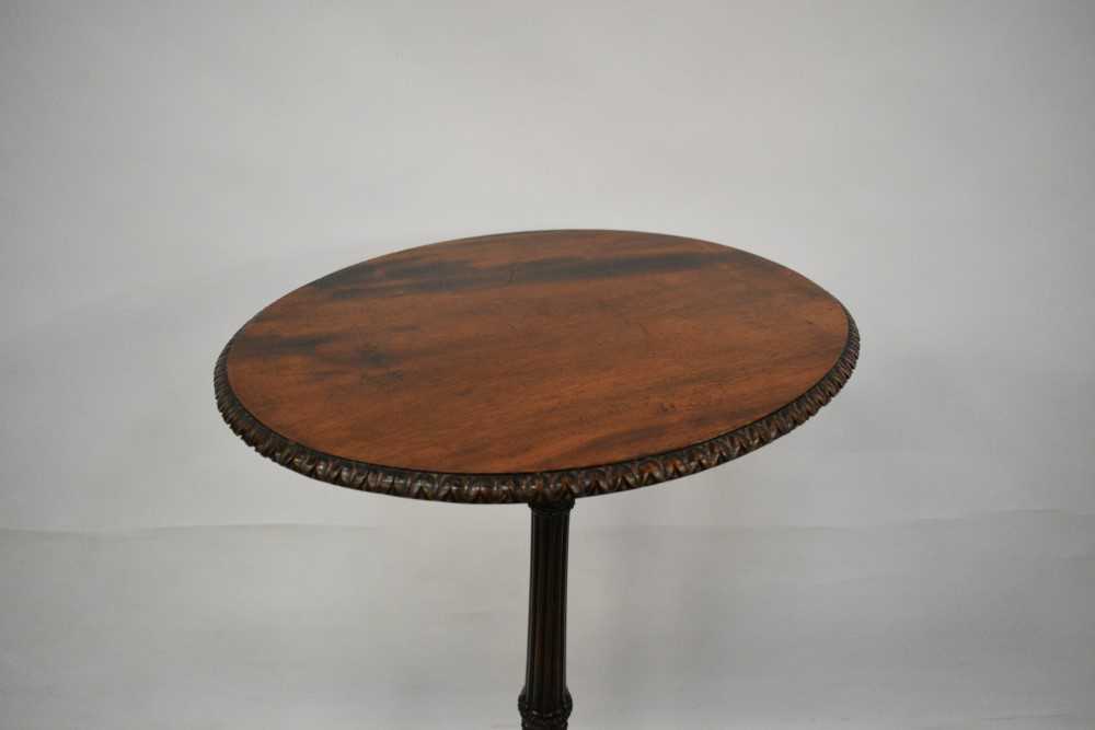 George III style mahogany tripod lamp table - Image 3 of 6