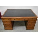 Early 20th century mahogany twin pedestal partners desk