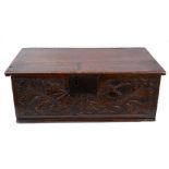 17th century carved oak bible box